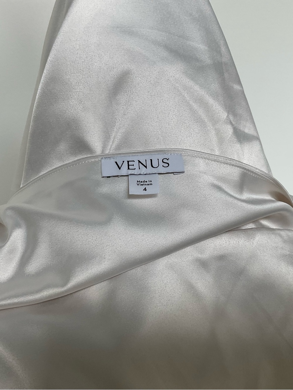VENUS One-Shoulder Satin Camisole with Shoulder Bow in Cream - Picture 7 of 8